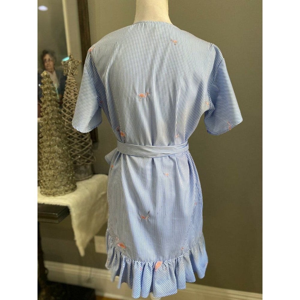 Romeo & Juliet Couture Flamingo Wrap Dress Small - Picture 10 of 11